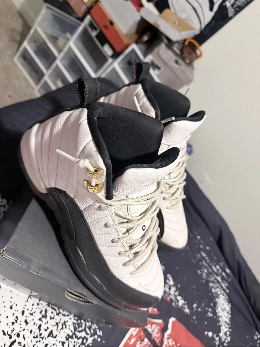 Jordan Kids White and Black Retro Sneakers with Red Accents